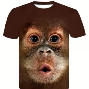 Mens 3d Gorilla Print Long Sleeve Shirt Fashionable